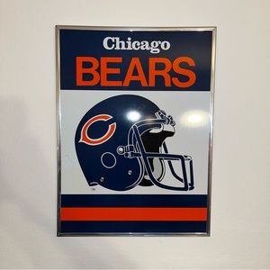 vintage 1980's Chicago Bears fan football helmet metal sign NFL & 1996 schedule